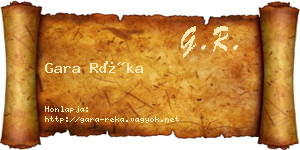 Gara Réka névjegykártya